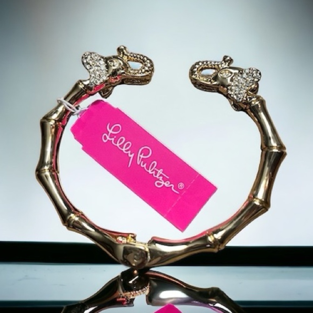 NWT Lilly Pulitzer Glam Elephant Cuff Bracelet - Picture 2 of 3